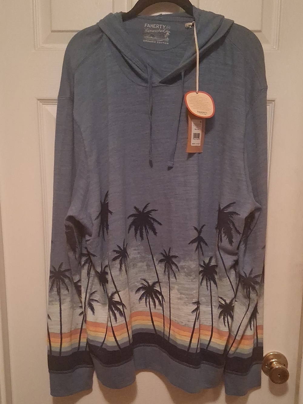 Mens Palm Tree Sunwashed Rainbow Ombre XXl